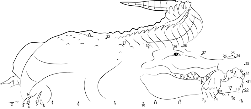 Crocodile Hand printable dot to dot worksheet