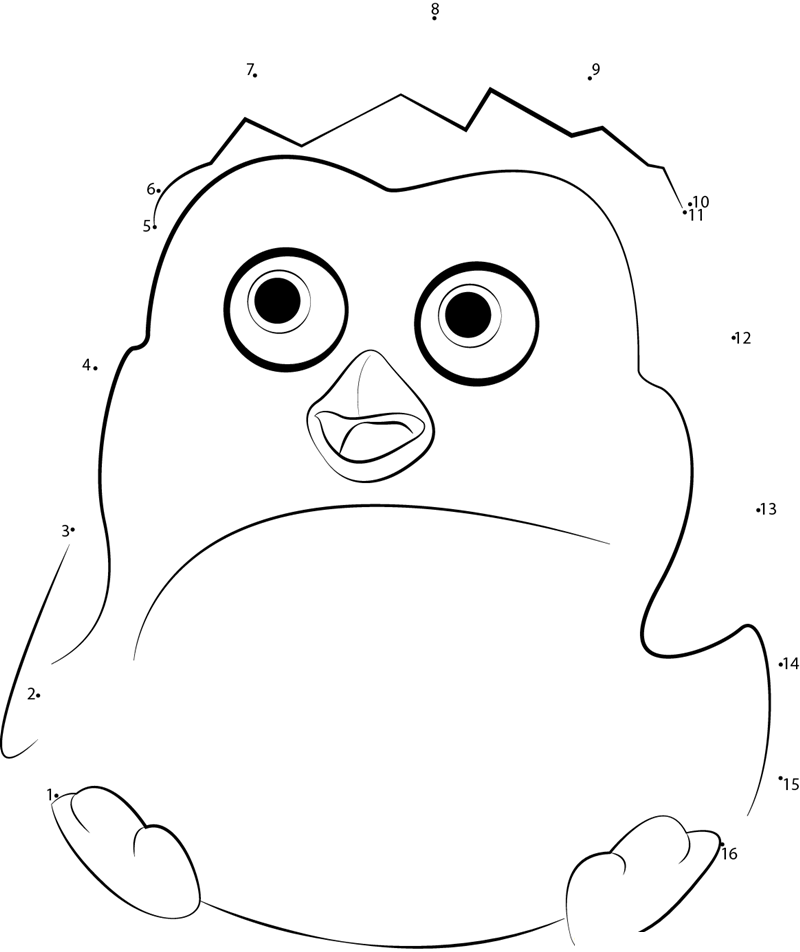 Cute Baby Penguins printable dot to dot worksheet