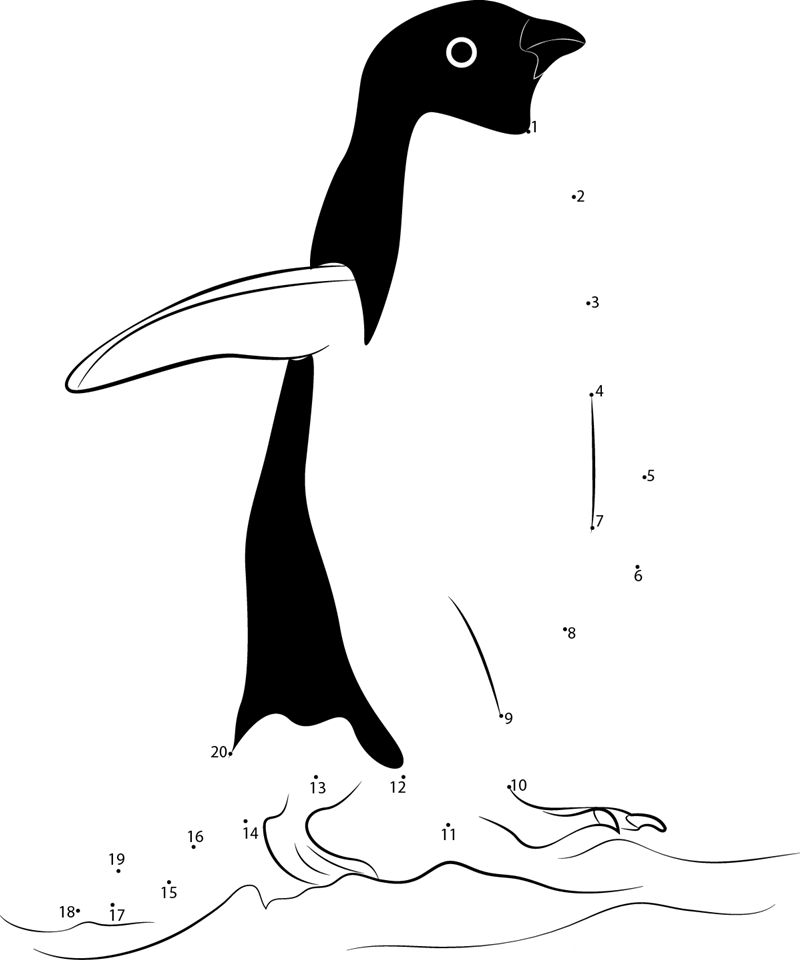 Imperator Penguin dot to dot worksheets