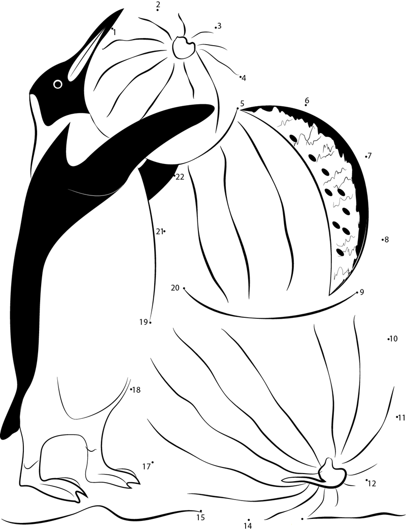 Penguin Details printable dot to dot worksheet