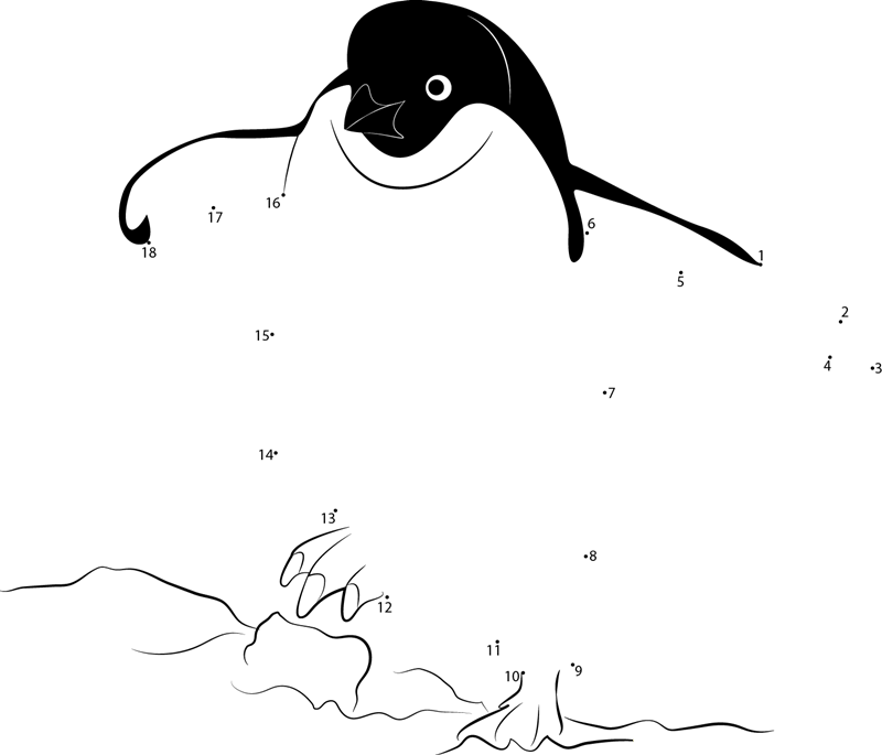 Penguin Walking dot to dot worksheets