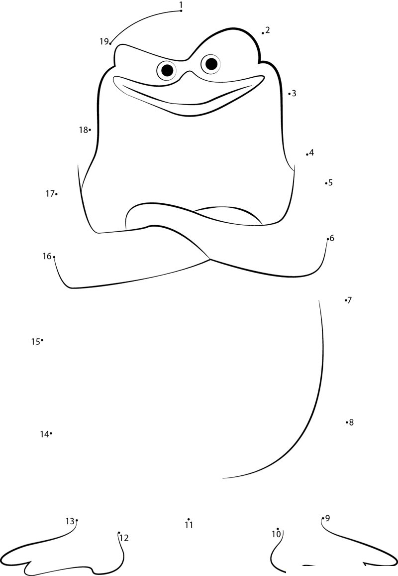 Standing Penguin printable dot to dot worksheet