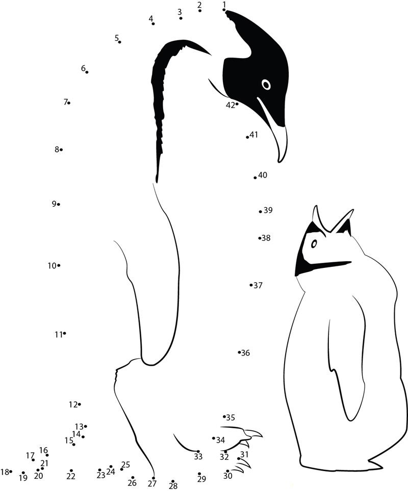 Sweetest Penguin dot to dot worksheets