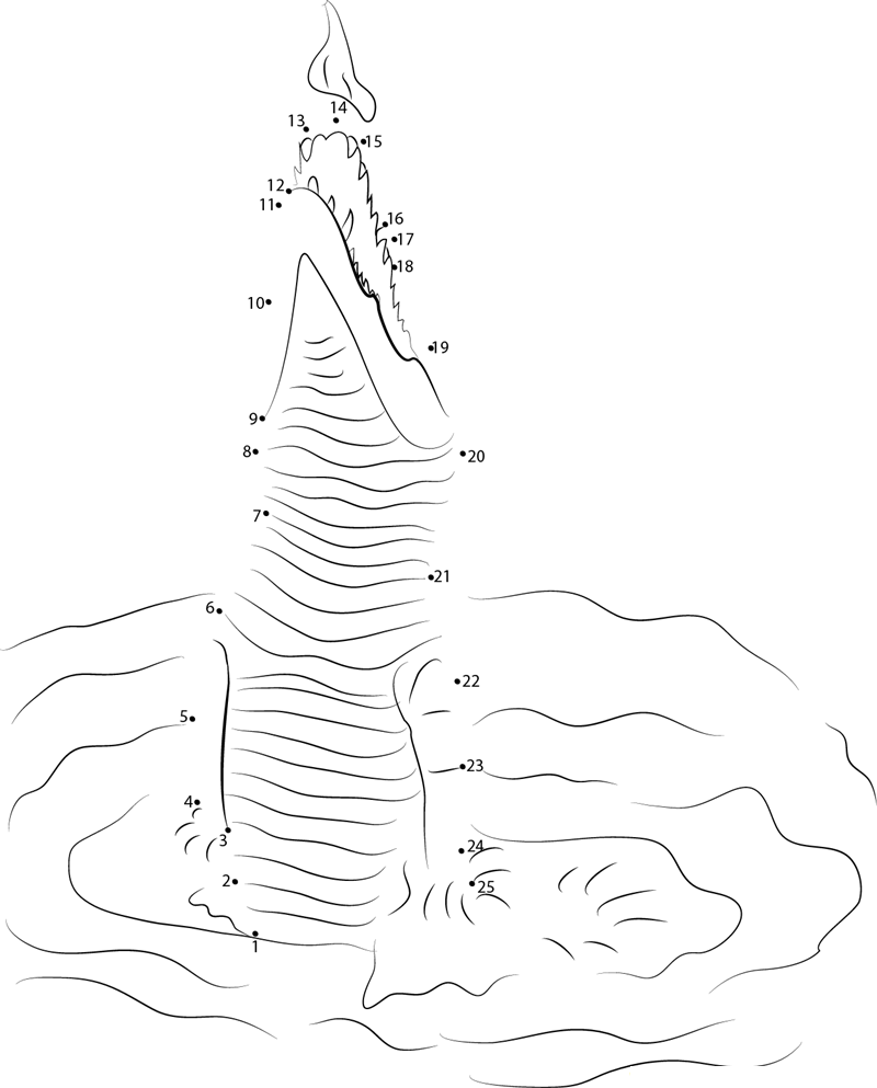 Jumping Crocodile printable dot to dot worksheet