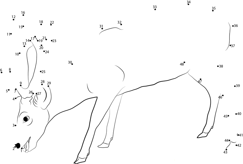 Deer Eating dot to dot worksheets