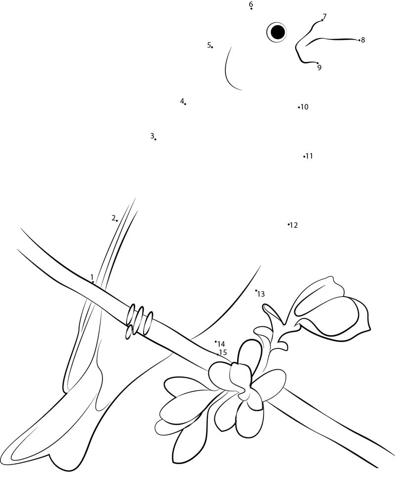 Perched Male Purple Finch dot to dot worksheets