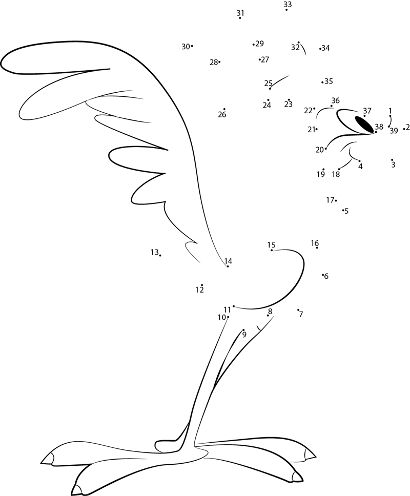 Cute Roadrunner dot to dot worksheets