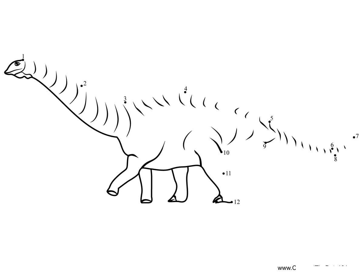 Apatosaurus-Dinosaur printable dot to dot worksheet