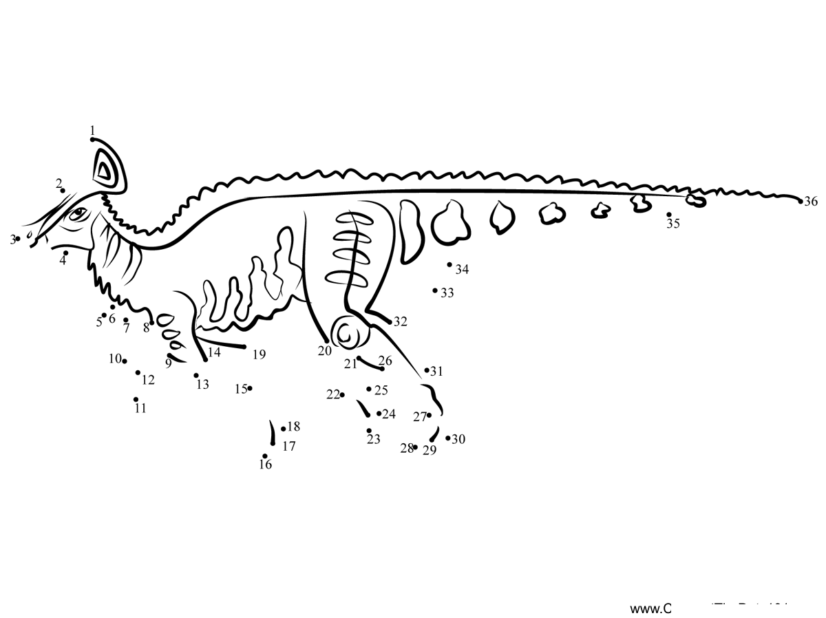 Hadrosaur-Dinosaur dot to dot worksheets