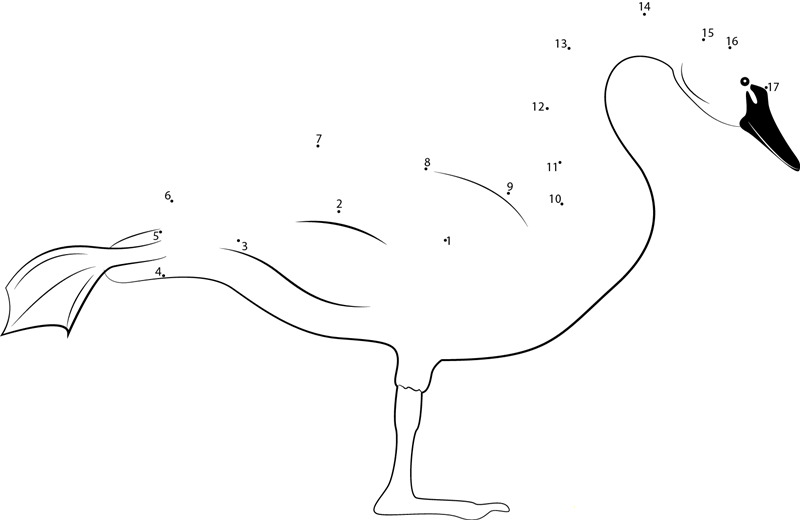 Swan printable dot to dot worksheet