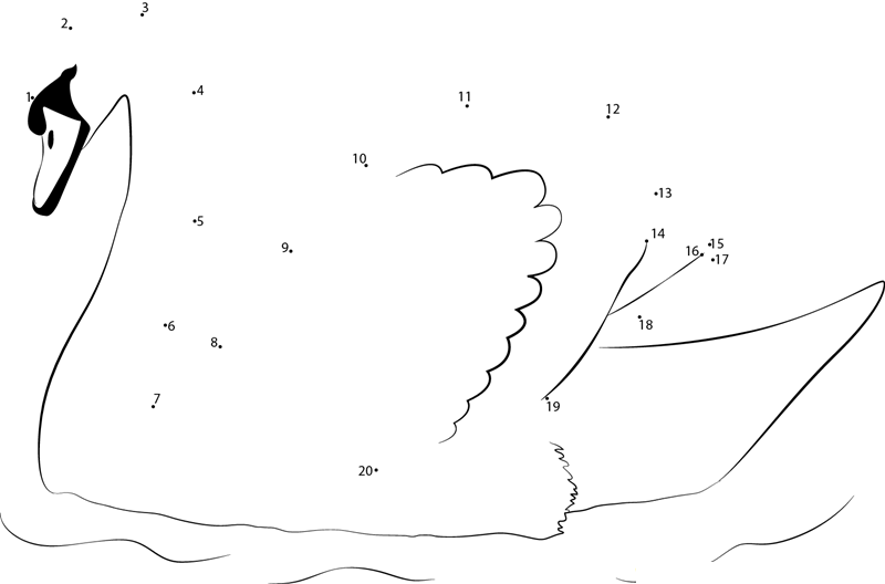 Swan Natural Beauty printable dot to dot worksheet