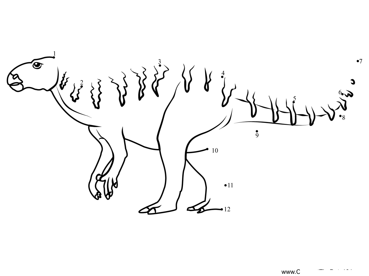 Iguanodon-Dinosaur dot to dot worksheets