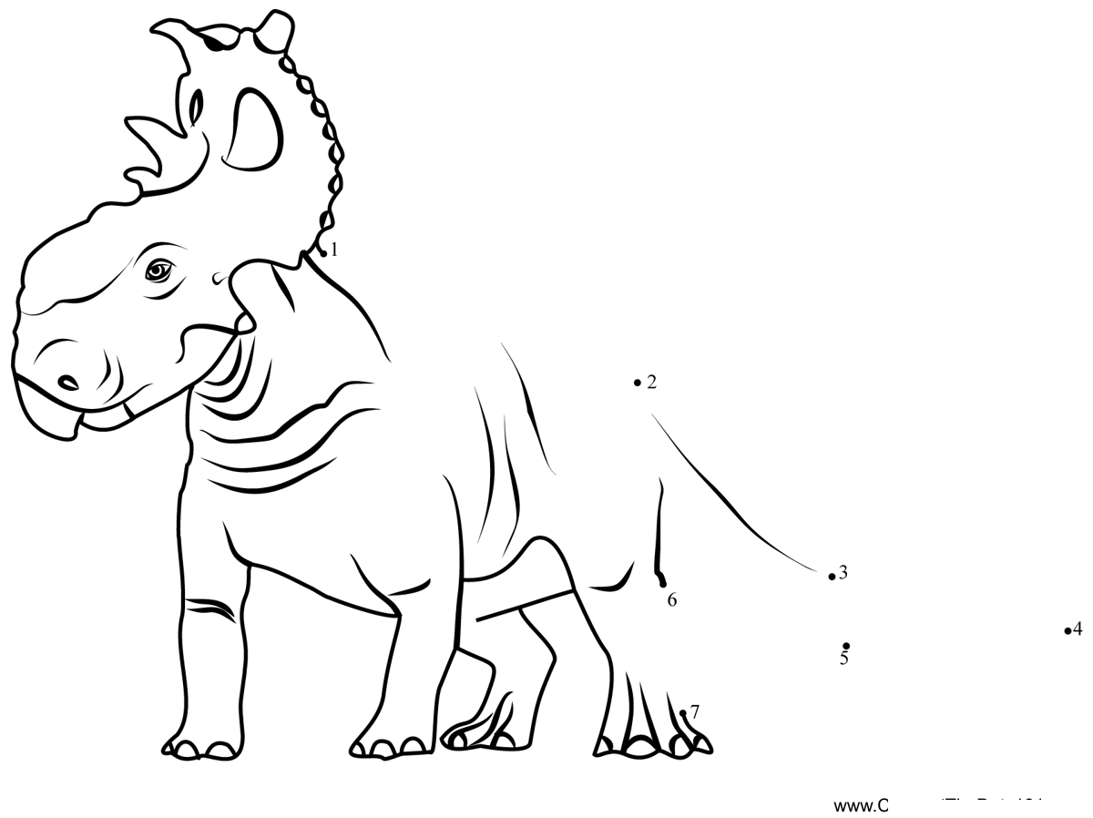 Pachyrhinosaurus-Dinosaur dot to dot worksheets