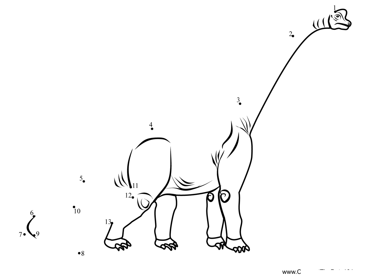 Sauropods-Dinosaur dot to dot worksheets