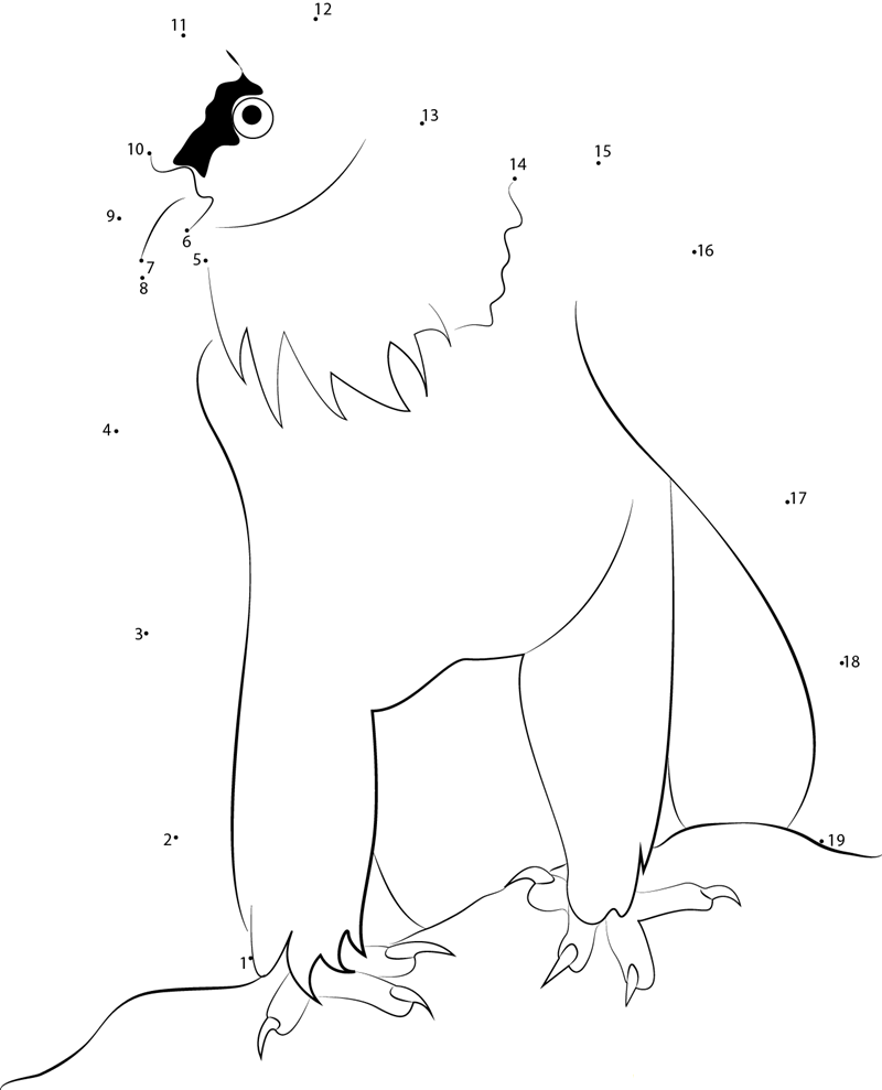 Bearded Vulture printable dot to dot worksheet