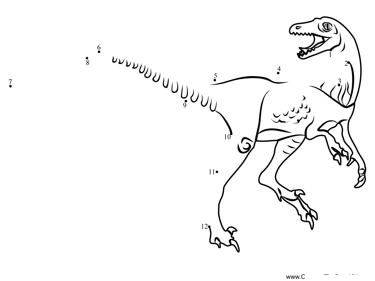 Troodon-Dinosaur dot to dot worksheets