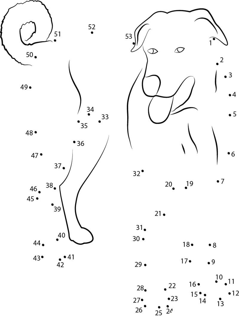 Anatolian Dog dot to dot worksheets