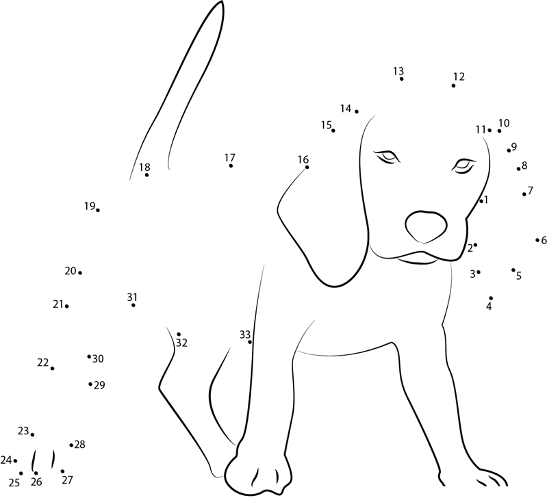 Beagle dot to dot worksheets