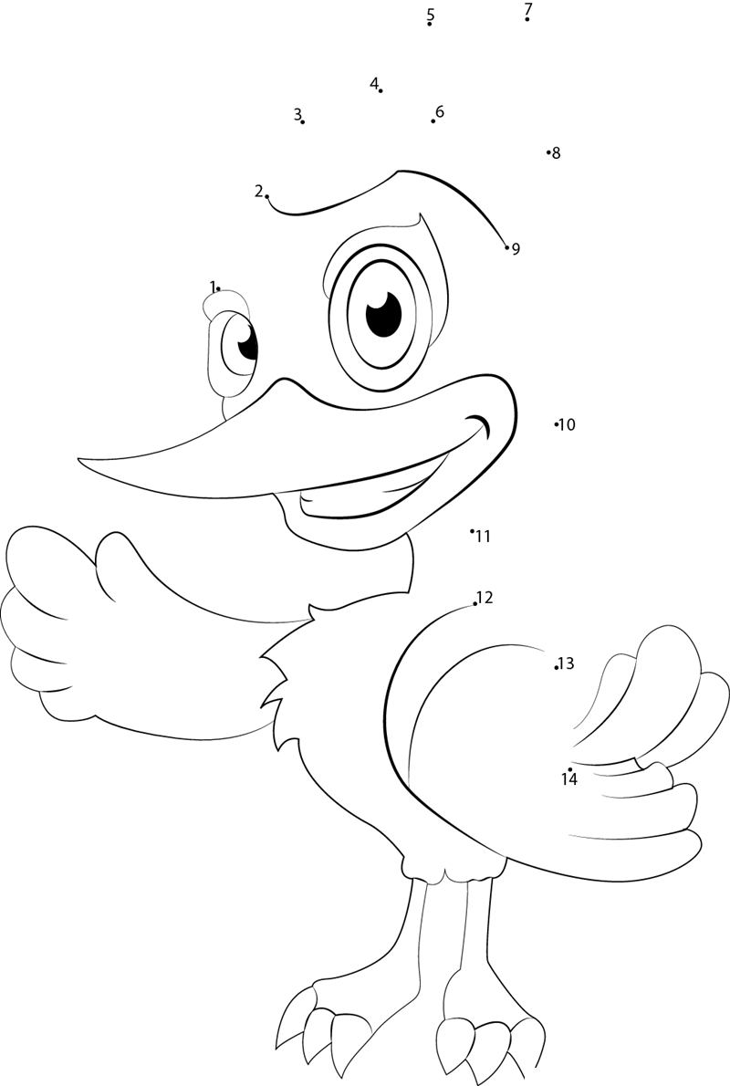 Pitico Woodpecker dot to dot worksheets