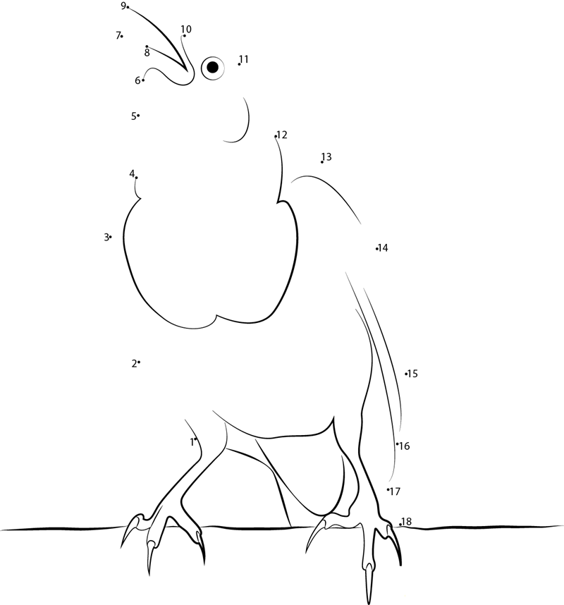 Singing Yellowheaded Blackbird dot to dot worksheets