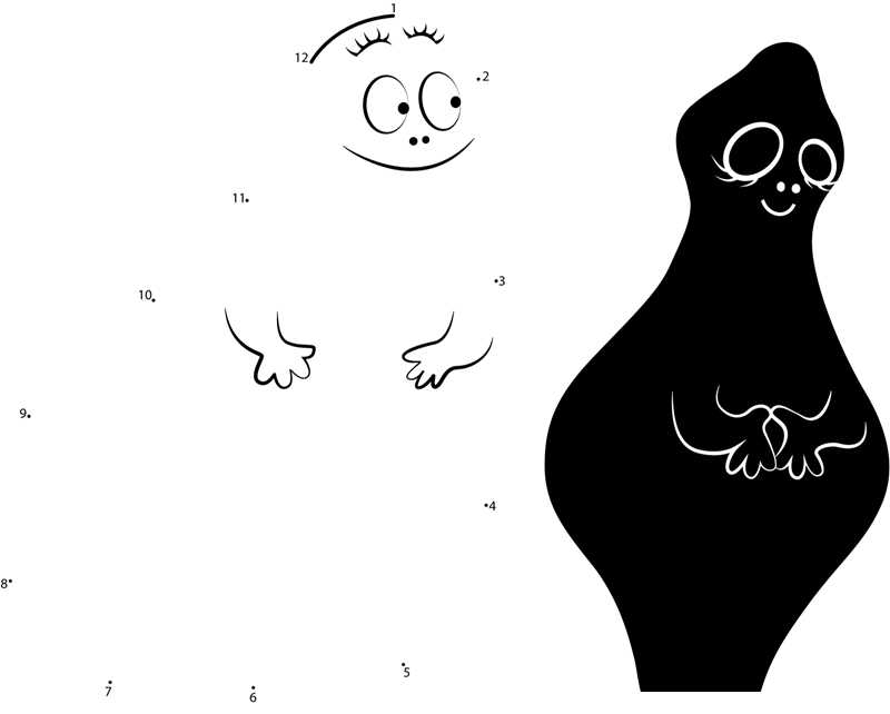 Barbapapa-And-Barbamama-Dot-To-Dot dot to dot worksheet