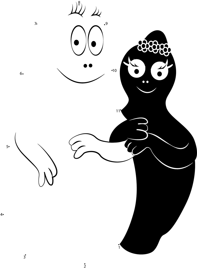 Barbapapa-Couple-Dot-To-Dot dot to dot worksheet