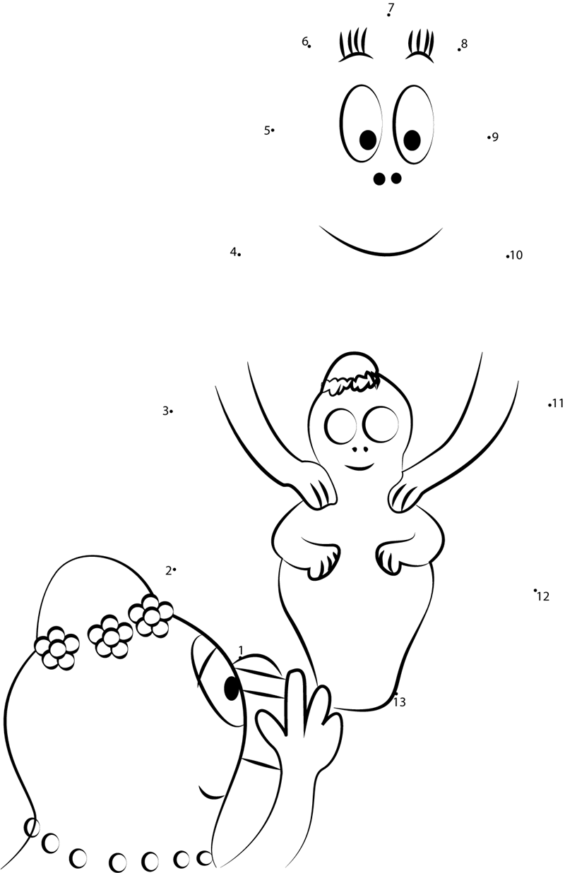 Barbapapa-Photo-Shot-Dot-To-Dot dot to dot worksheets