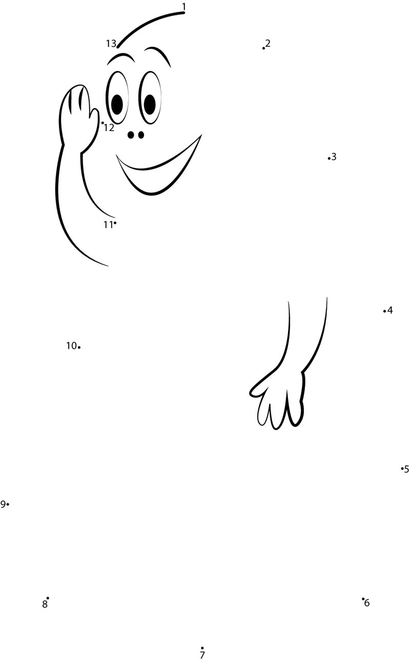 Smiling-Barbapapa-Dot-To-Dot printable dot to dot worksheet