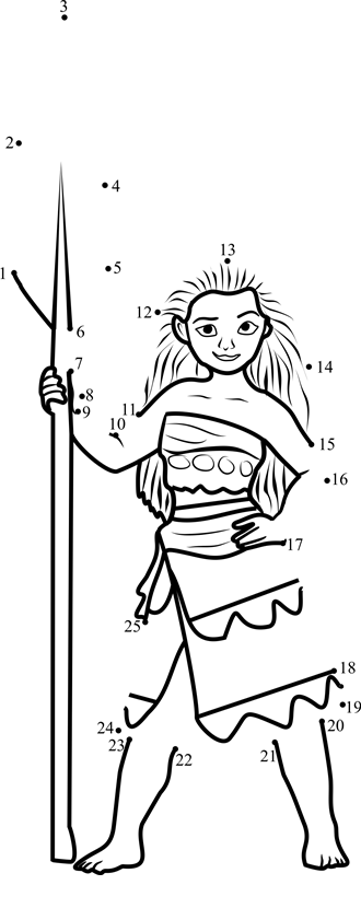 Princess-Moana-Dot-To-Dot printable dot to dot worksheet