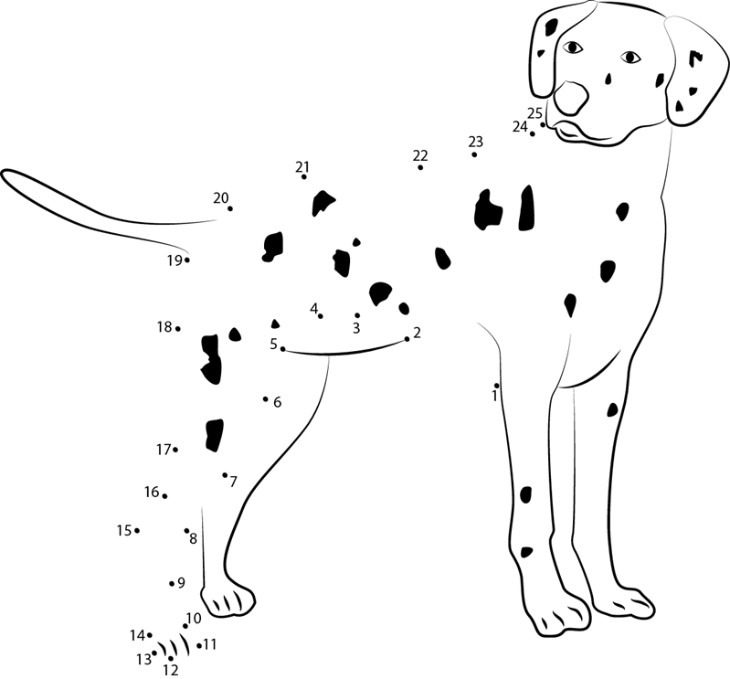 Dalmatian dot to dot worksheets