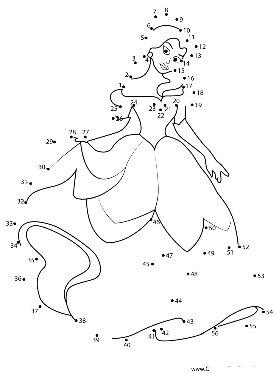 Belle-Outfit dot to dot worksheets