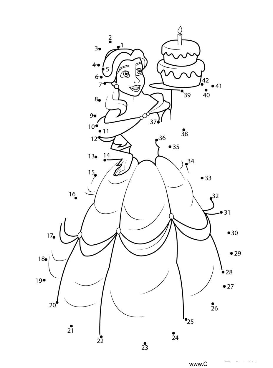 Belle-With-Cake dot to dot worksheets