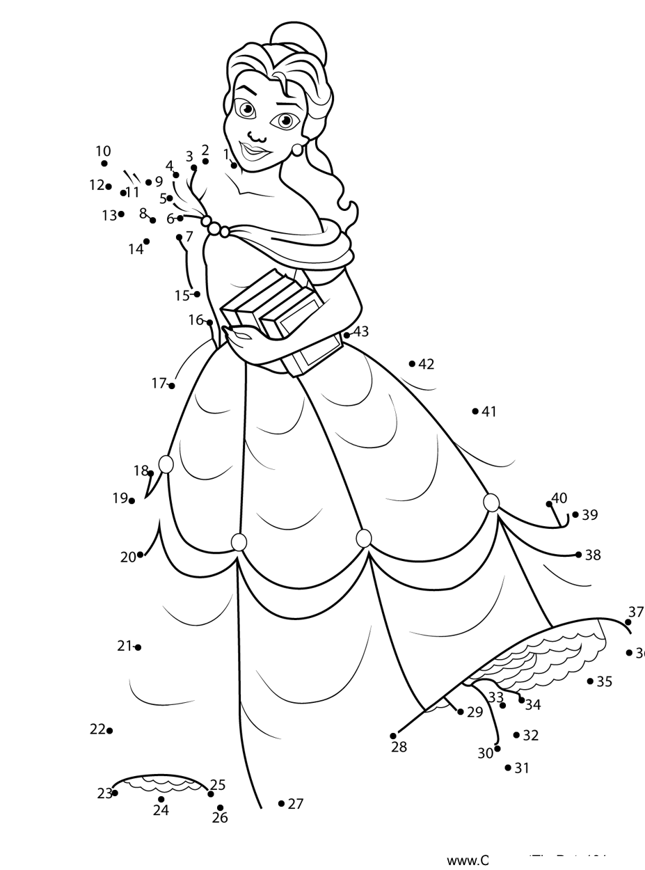 Belle-With-Love-For-Books dot to dot worksheets