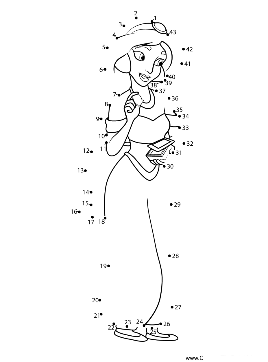 Jasmine-With-Coin dot to dot worksheets