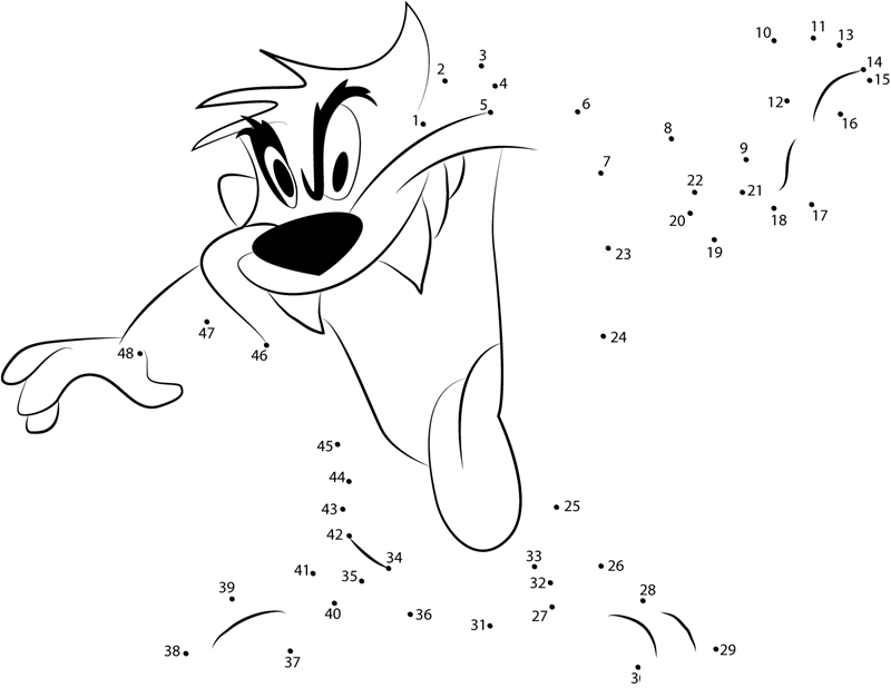 Taz dot to dot worksheets