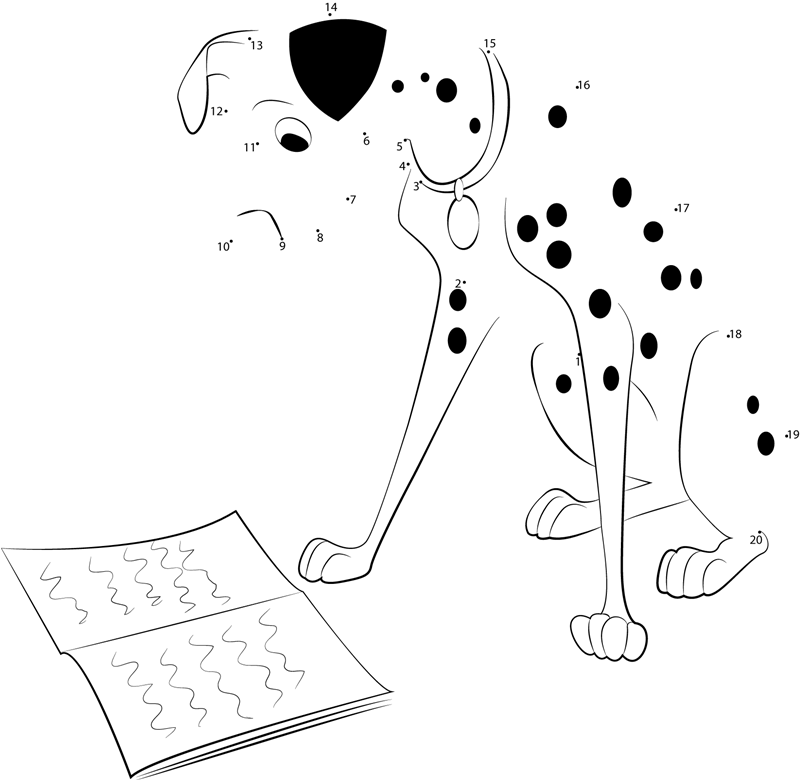 101-Dalmatians-Dog-Dot-To-Dot dot to dot worksheet