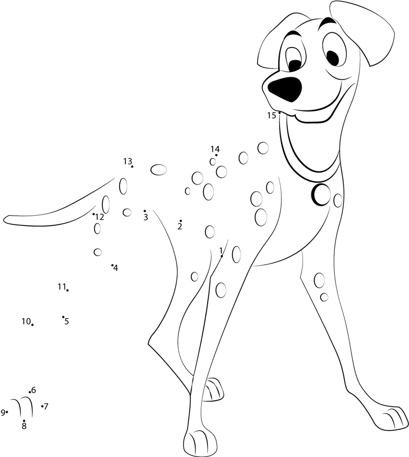 101-Dalmatians-Dot-To-Dot dot to dot worksheet