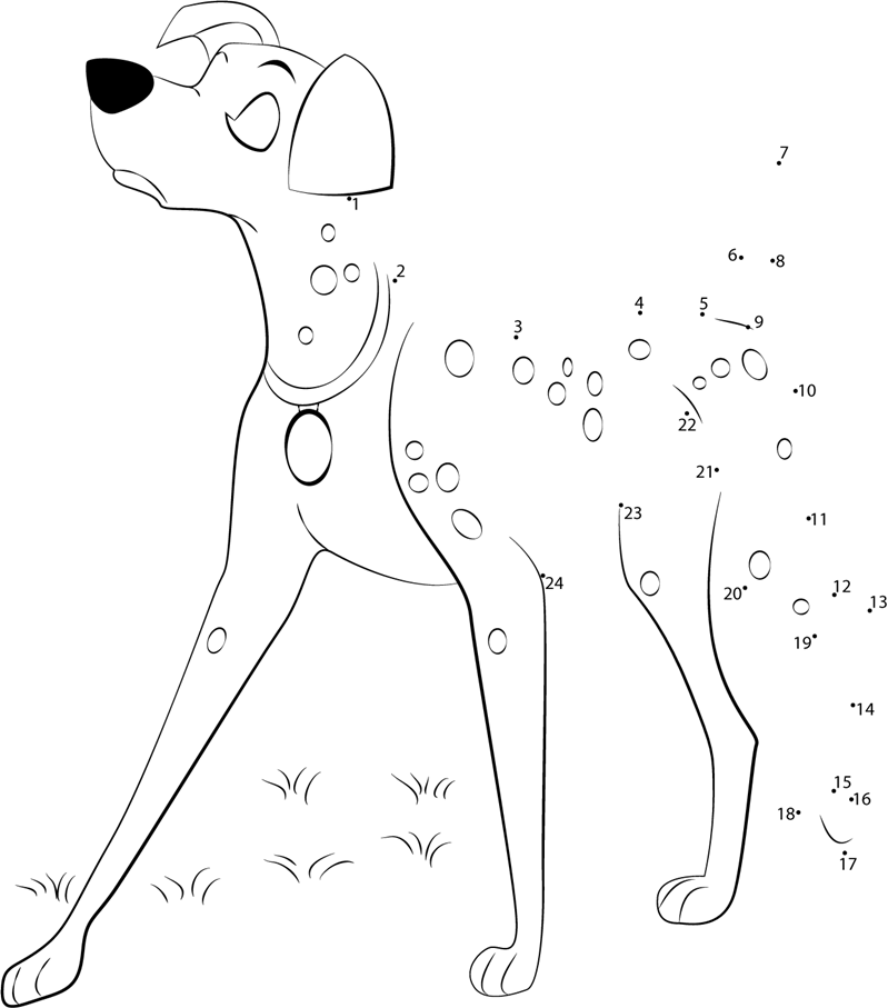 Dalmatians-Walk-Dot-To-Dot dot to dot worksheets