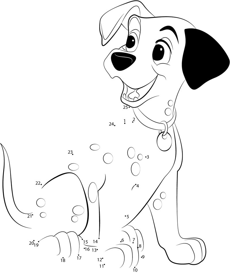 Lucky-The-101-Dalmatians-Dot-To-Dot dot to dot worksheets