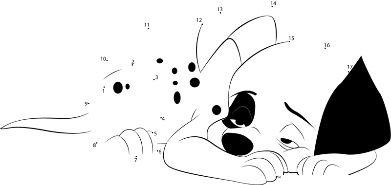 Sleep-Cut-Dog-Dot-To-Dot printable dot to dot worksheet