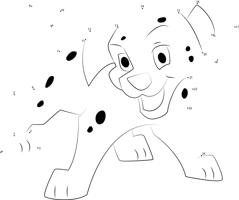 Dalmatian Says Hello dot to dot worksheets