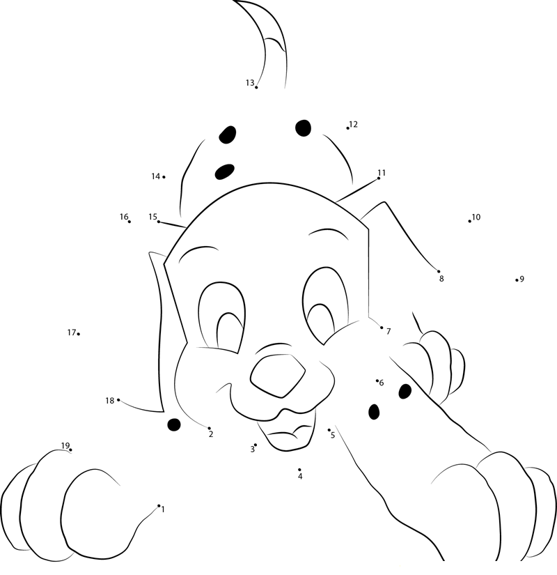 Little Dalmatian printable dot to dot worksheet