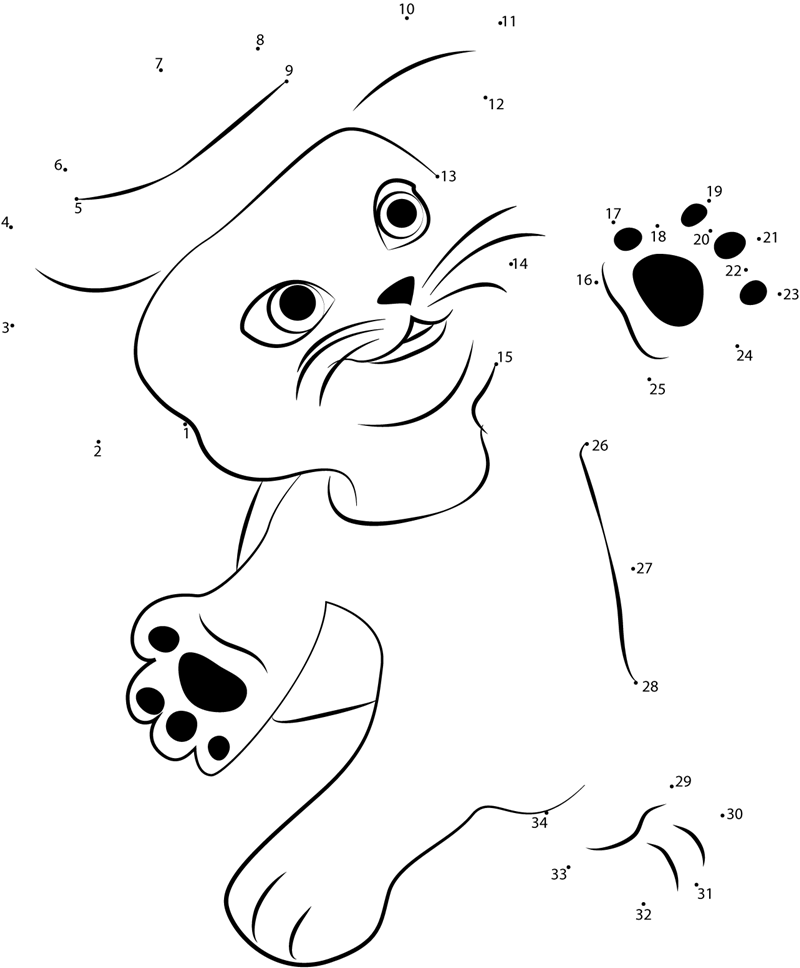 Miette-With-Hat-Dot-To-Dot printable dot to dot worksheet