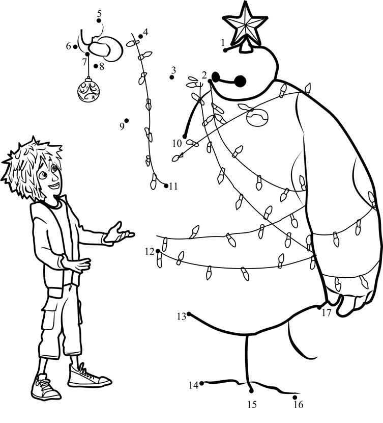 Hiro-And-Baymax-Christmas-Dot-To-Dot printable dot to dot worksheet