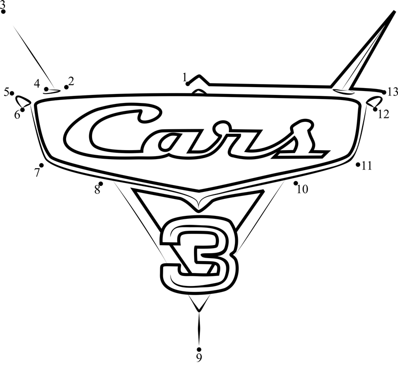 Cars-3-Logo-From-Cars-3-Dot-To-Dot printable dot to dot worksheet