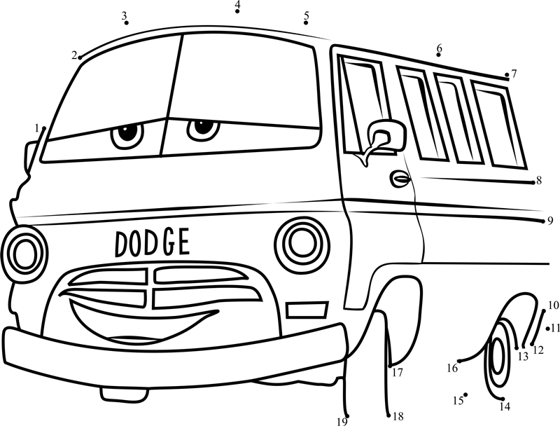 Dusty-Rust-Eze-From-Cars-3-Dot-To-Dot printable dot to dot worksheet