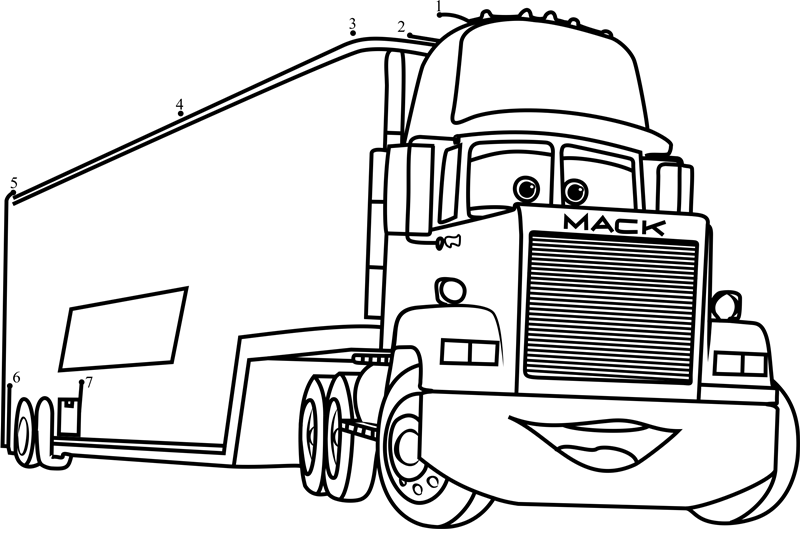 Mack-From-Cars-3-Dot-To-Dot printable dot to dot worksheet