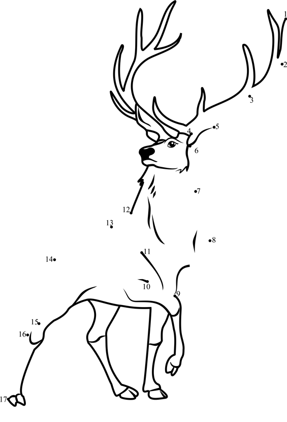 The-Elk-From-Fantasia-Dot-To-Dot printable dot to dot worksheet