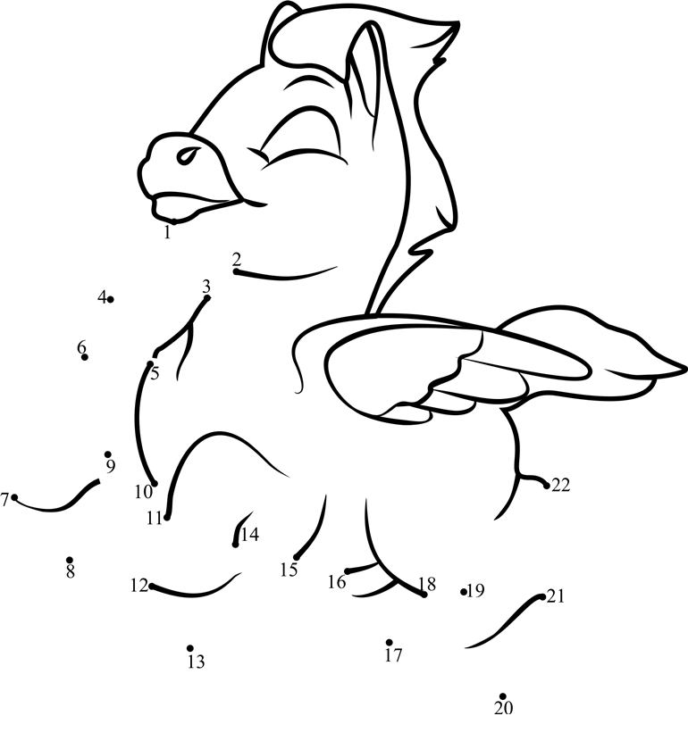 Young-Pegasus-From-Fantasia-Dot-To-Dot printable dot to dot worksheet