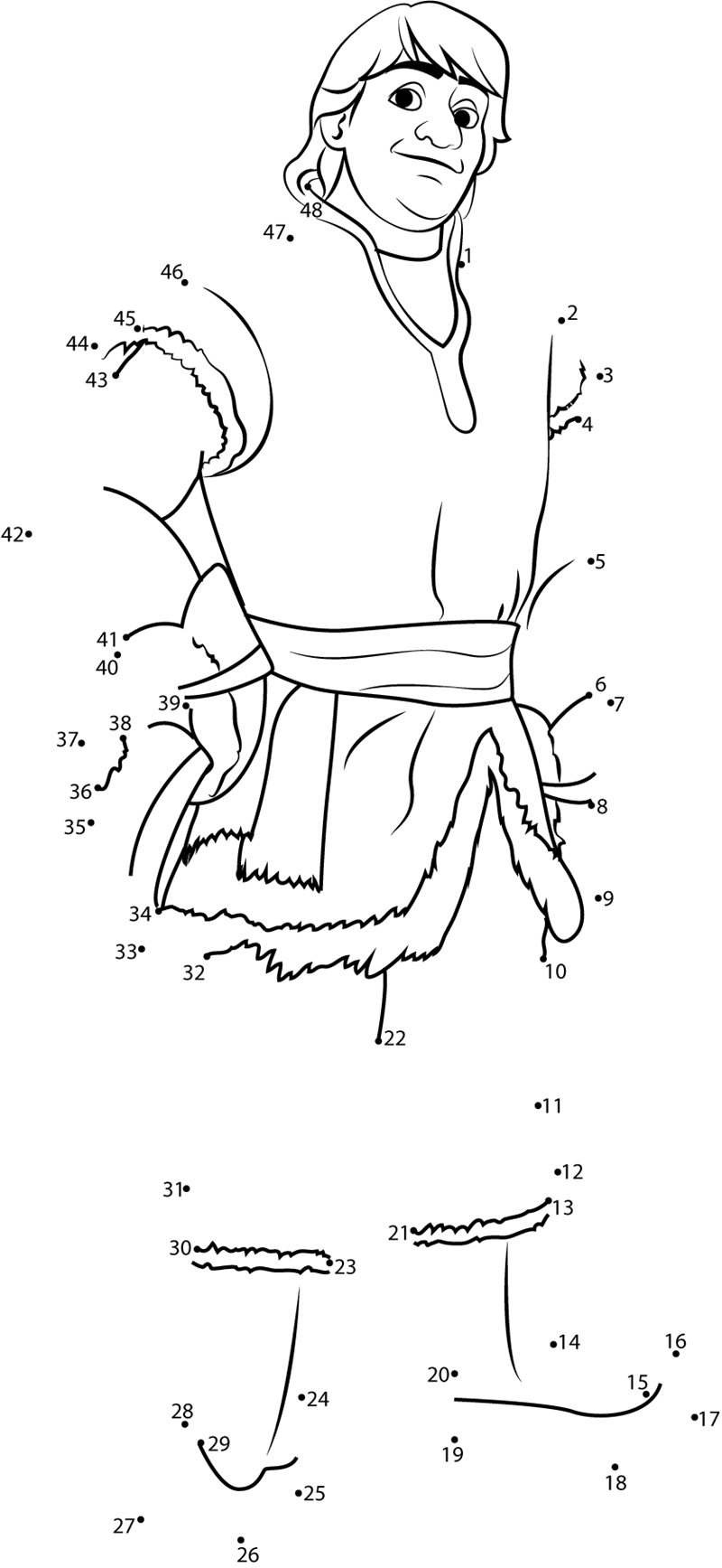 Kristoff-Dot-To-Dot printable dot to dot worksheet
